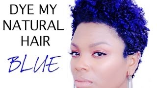 NATURAL HAIR HOW I DYE  BLUE HAIR [upl. by Ethelinda]