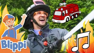 Firetruck Song  BLIPPI Firefighter  Educational Songs For Kids [upl. by My532]