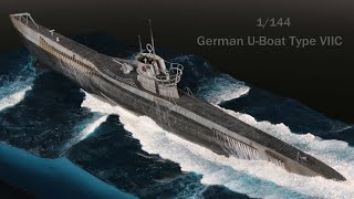 Making realistic UBoat ocean diorama  1144 revell German UBoat Type VIIC [upl. by Ittak]