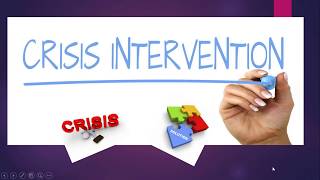 PRINCIPLES AND TECHNIQUES OF CRISIS INTERVENTION [upl. by Yorgerg]