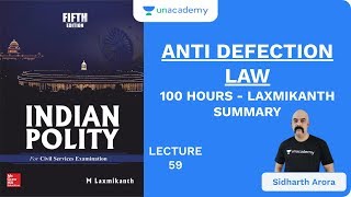 L59 Anti Defection Law  100 Hours  Laxmikanth Summary  UPSC CSEIAS 2020  Sidharth Arora [upl. by Omora]