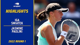 Iga Swiatek vs Jasmine Paolini Highlights  2022 US Open Round 1 [upl. by Klapp499]