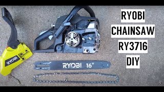 How to Take Apart amp Clean Ryobi Chainsaw  Replace Chain  RY3716 16quot [upl. by Ermengarde707]