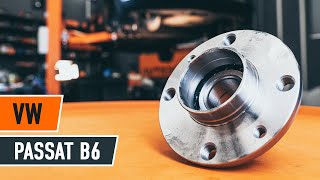 How to change a rear wheel bearing on VW PASSAT B6 TUTORIAL AUTODOC [upl. by Dimah]