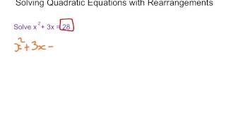 Solving Quadratic Equations by Rearranging [upl. by Flann]