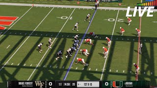 NCAAF LIVE🔴Miami Hurricanes vsWake Forest Demon DecansWeek 13 College Football Full Game23rd Nov [upl. by Capriola]