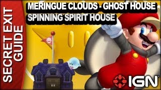 New Super Mario Bros U Secret Exit Walkthrough  Meringue CloudsGhost House Spinning Spirit House [upl. by Joye392]