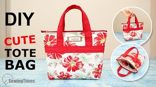 DIY CUTE TOTE BAG  Mini Purse Bag Sewing Tutorial sewingtimes [upl. by Nowell]