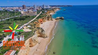 Praia da Rocha🏖️3 Castelos Careanos Vau Praia do Alemão flight  Portimão  Algarve  4K Ultra HD [upl. by Sutherlan]