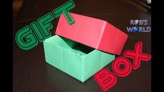 Origami Gift Box with Cover Easy  Robs World [upl. by Peddada]