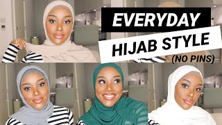 QUICK amp EASY  No Hassle  Hijab Styles NO PIN [upl. by Avevoneg810]