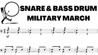 Snare amp Bass Drum MILITARY MARCH in 24  Sight Reading Exercise [upl. by Tremann]