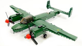 Sluban WWII M38B0688 dive bomber Petlyakov Pe2  Military Lego Speed Build Review [upl. by Erbua50]