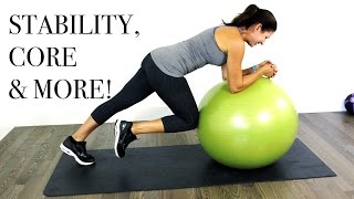 CORE amp MORE Stability Ball WORKOUT  Intermediate Level [upl. by Eanej776]