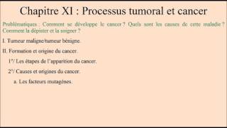 Chapitre X  Processus tumoral et cancer [upl. by Tuddor]