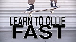 THE FASTEST WAY TO LEARN HOW TO OLLIE TUTORIAL [upl. by Enelyw]