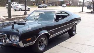 1972 Ford Gran Torino Sport  startup and great exhaust sound [upl. by Annayoj]