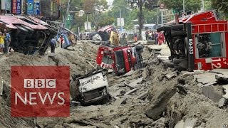 Massive Taiwan gas explosion kills 24  BBC News [upl. by Adnarram]