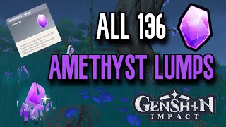 ALL 136 Amethyst Lump Locations  Complete Guide amp Efficient Route  Genshin Impact Inazuma [upl. by Gurango]