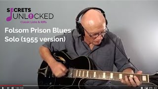 Folsom Prison Blues Solo 1955 version Guitar Lesson [upl. by Eislek73]