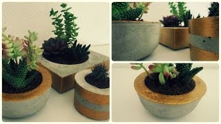 Blumentopf aus Beton  DIY  Concrete Planter eng sub [upl. by Anegroeg]