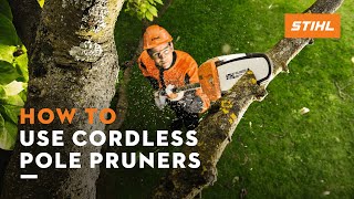 STIHL HTA 65 amp HTA 85  Cordless pole pruners  Instruction [upl. by Poucher]