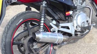 Yamaha YBR 125 Leo Vince Exhaust Sound And Flyby [upl. by Bonnette828]