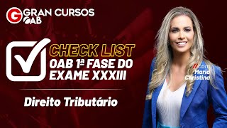 Aula resumo para OAB  Direito Tributário com Maria Christina [upl. by Felder]