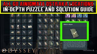 Assassins Creed Odyssey All 60 Ainigmata Ostraka Locations and Solutions Document Puzzle Guide [upl. by Eseer439]