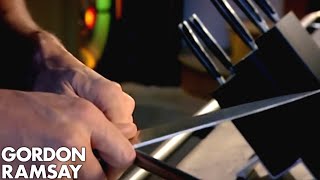 How To Sharpen A Knife  Gordon Ramsay [upl. by Iolande]