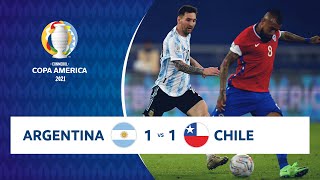 HIGHLIGHTS ARGENTINA 1  1 CHILE  COPA AMÉRICA 2021  140621 [upl. by Lener]