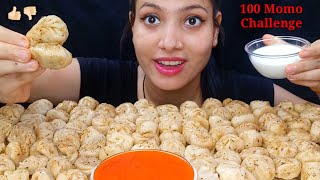 Eating 100 Momo Challenge  Spicy 🔥Momo Eating Challenge  Eating Challenge  Food Challenge Video [upl. by Arremat]