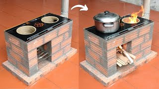 The idea of ​​making a wood stove from cement  Stove to save firewood [upl. by Nithsa]