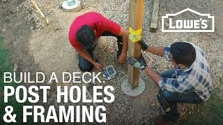 How To Build a Deck  Post Holes amp Framing 2 of 5 [upl. by Sina]