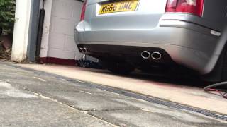 Passat W8 cold start up and revs Straight through exhaust [upl. by Inglebert]