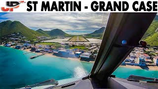 Landing at the other ST MAARTEN Airport  ATR72 Cockpit Views [upl. by Sairtemed]