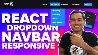 React Navbar Dropdown Menu Responsive Tutorial  Beginner React JS Project [upl. by Teage970]