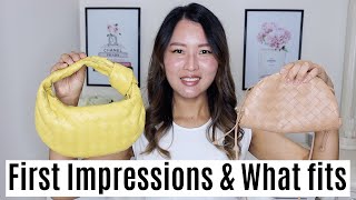 Bottega Veneta Mini Jodie Bag first impressions What Fits comparison w Mini pouch bag [upl. by Ayahc]