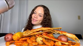 ASMR SEAFOOD BOIL MUKBANG  SNOW CRAB SHRIMP CORN EGGS amp POTATOES [upl. by Lorac51]