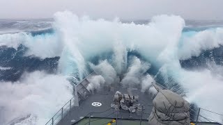 WARSHIP Hit By Monster Wave Near Antarctica 4K [upl. by Upali287]