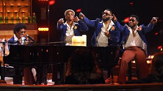 Bruno Mars Anderson Paak Silk Sonic Leave The Door Open Live from the iHeartRadio Music Awards [upl. by Meehsar]