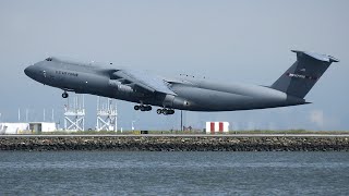 C5 and C17 landing and takeoff at SFO [upl. by Nirik]