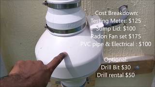 Radon Mitigation System for under 500  DIY Homeowner Installation [upl. by Azzil]