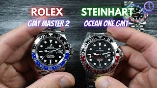 Steinhart Ocean One GMT  Review amp comparison with the Rolex GMT Master 2 [upl. by Bron126]