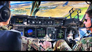 US AIR FORCE C17  EPIC Tactical Takeoff Descent and Landing  Cockpit view [upl. by Anitreb]