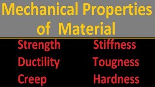 Mechanical Properties of Material [upl. by Tildie]