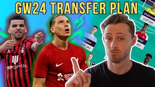 FPL GW24 TRANSFER PLANS  BUY DARWIN for Double GW25  Fantasy Premier League 2324 [upl. by Aehsal]