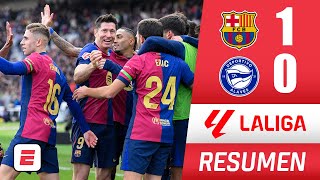 BARCELONA consigue sufrido triunfo por 10 ante ALAVÉS y le mete presión al REAL MADRID  La Liga [upl. by Nothgierc]