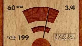 60 BPM 34 Wood Metronome HD [upl. by Akemat]