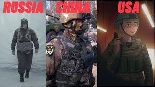 Army Recruitment Ads China VS Russia VS USA [upl. by Ahsikal598]